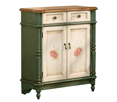 Vintage Floral Double-Door Display Shoe Rack