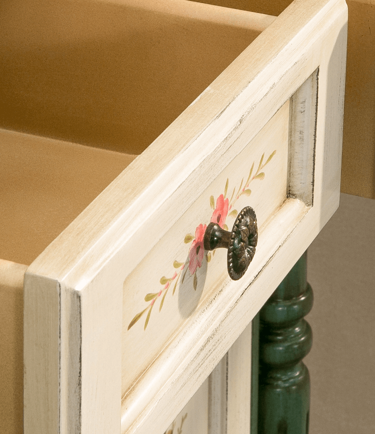 Vintage Floral Double-Door Display Shoe Rack