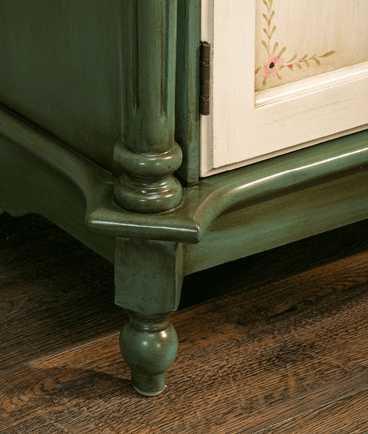 Vintage Floral Double-Door Display Shoe Rack