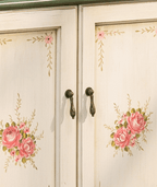 Vintage Floral Double-Door Display Shoe Rack