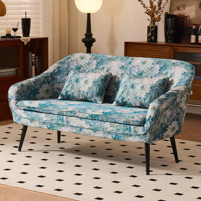 Vintage Floral Sofa Collection With Cotton Linen Upholstery and Embrace Arms