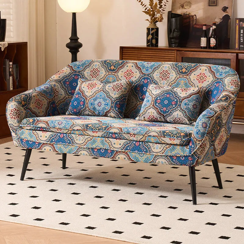 Vintage Floral Sofa Collection With Cotton Linen Upholstery and Embrace Arms