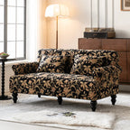 Vintage Floral Sofa With Jacquard Upholstery and Solid Wood Legs Main Product Image