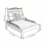 Vintage Grass Pear Wood Meditation Chair with Folding Recline and Woven Panel Dimensions