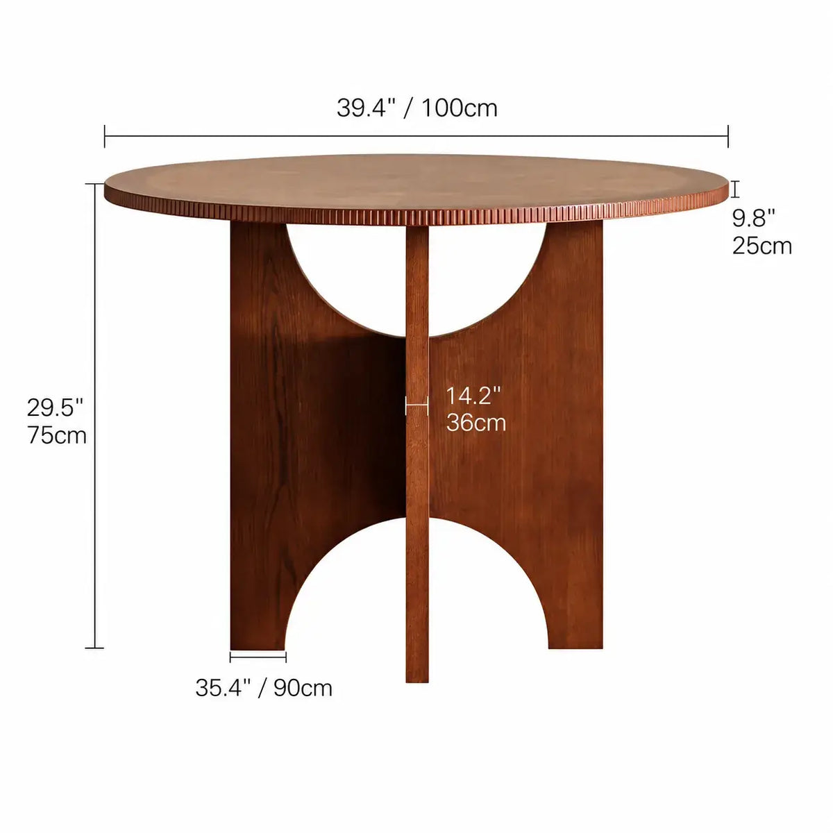 Vintage-Inspired Burlwood Dining Table with Geometric Marquetry Dimensions