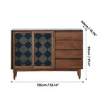Vintage-Inspired Sideboard with Begonia Glass Panels
