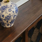 Vintage-Inspired Sideboard with Begonia Glass Panels