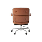 Vintage Leather Office Chair with Aluminum Frame and Ergonomic Recline