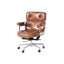 Vintage Leather Office Chair with Aluminum Frame and Ergonomic Recline