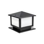 Vintage Metal Solar Post Light with Frosted Acrylic Shade