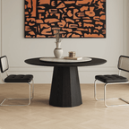 Vintage Rattan Dining Chair With PU Leather Cushion