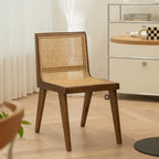 Vintage Rattan Dining Chair with Sculptural A-Frame Legs and Contoured Back