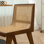 Vintage Rattan Dining Chair with Sculptural A-Frame Legs and Contoured Back