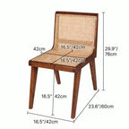 Vintage Rattan Dining Chair with Sculptural A-Frame Legs and Contoured Back Dimensions