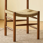 Vintage Rattan Dining Chair with Sculptural Back & Handwoven Seat