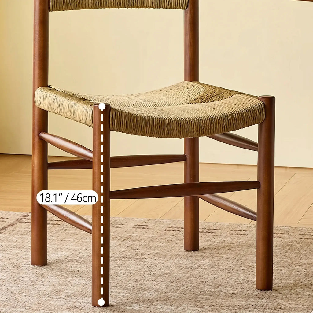 Vintage Rattan Dining Chair with Sculptural Back & Handwoven Seat