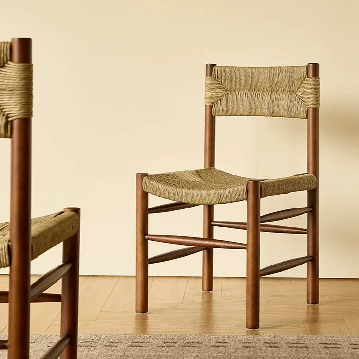 Vintage Rattan Dining Chair with Sculptural Back & Handwoven Seat Main Product Image Main image