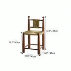 Vintage Rattan Dining Chair with Sculptural Walnut Frame and Handwoven Seat Dimensions