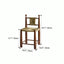 Vintage Rattan Dining Chair with Sculptural Walnut Frame and Handwoven Seat Dimensions