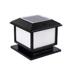 Vintage Solar LED Post Light with Metal Frame and Acrylic Shade