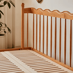 Vintage Solid Wood Bed With Upholstered Headboard