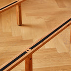 Vintage Solid Wood Bed With Upholstered Headboard