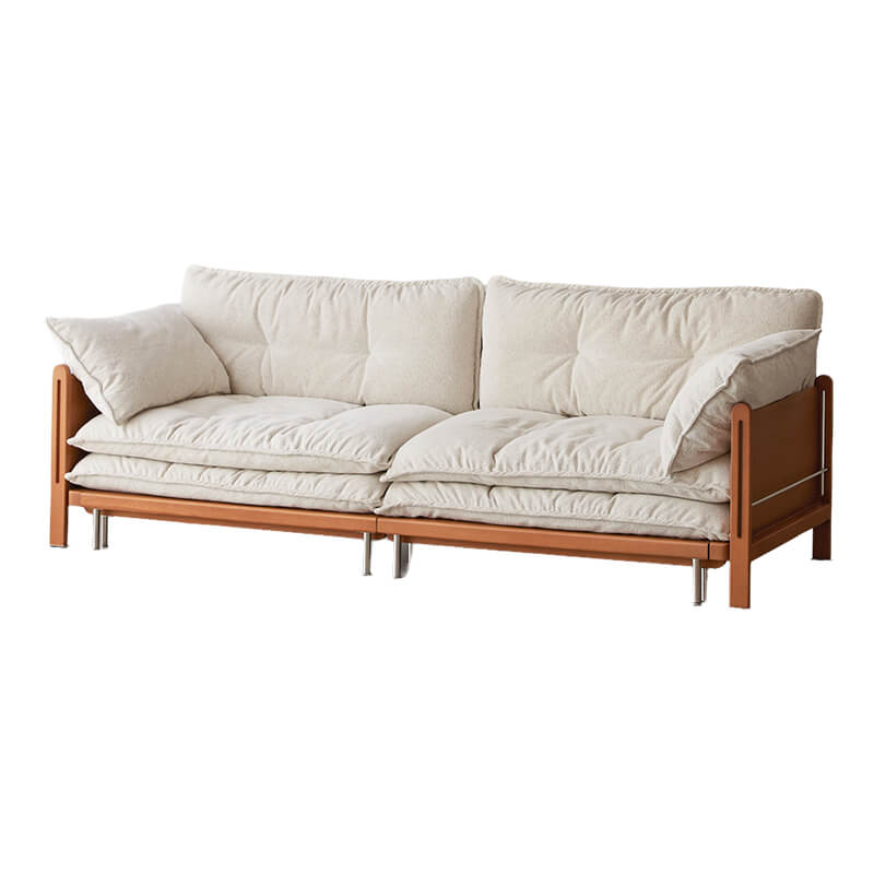 Vintage Solid Wood Convertible Sofa Bed With Storage