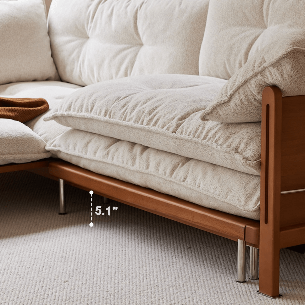 Vintage Solid Wood Convertible Sofa Bed With Storage