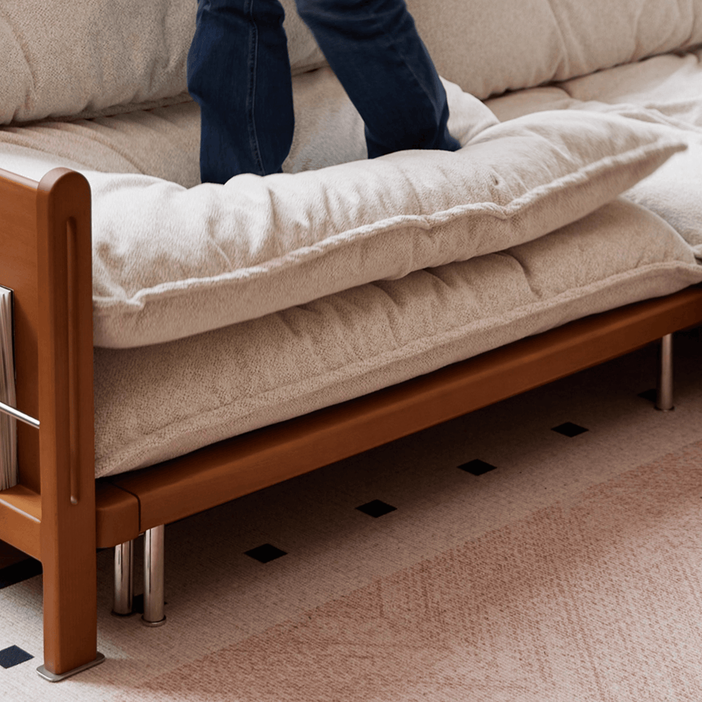 ヴィンテージ調 無垢材コンバーチブルソファベッド 収納付き – cocochairs