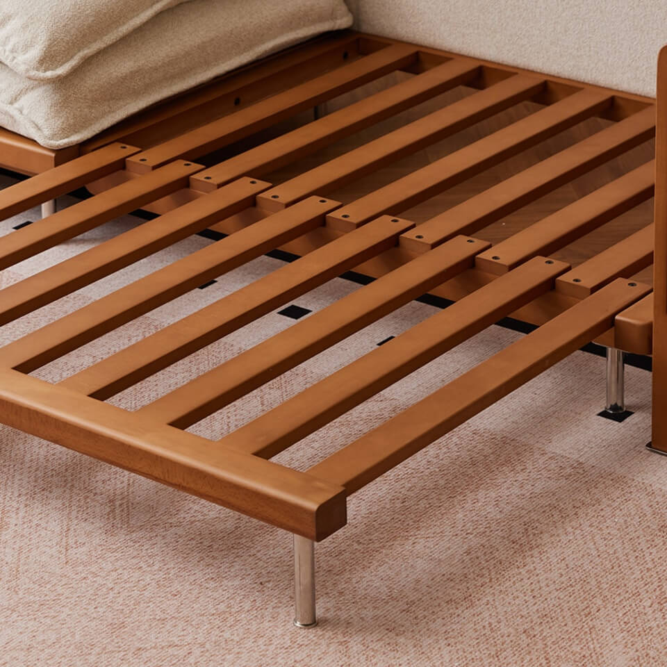 Vintage Solid Wood Convertible Sofa Bed With Storage