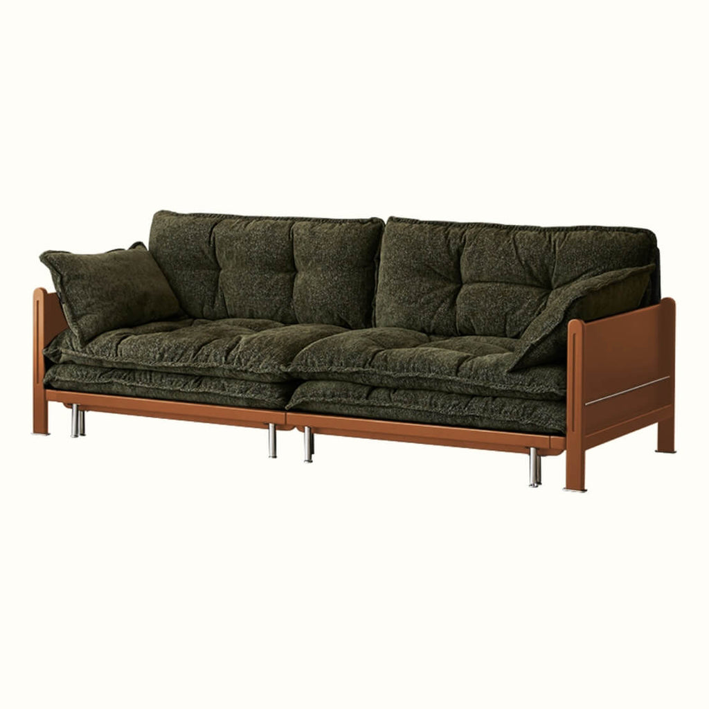 Vintage Solid Wood Convertible Sofa Bed With Storage