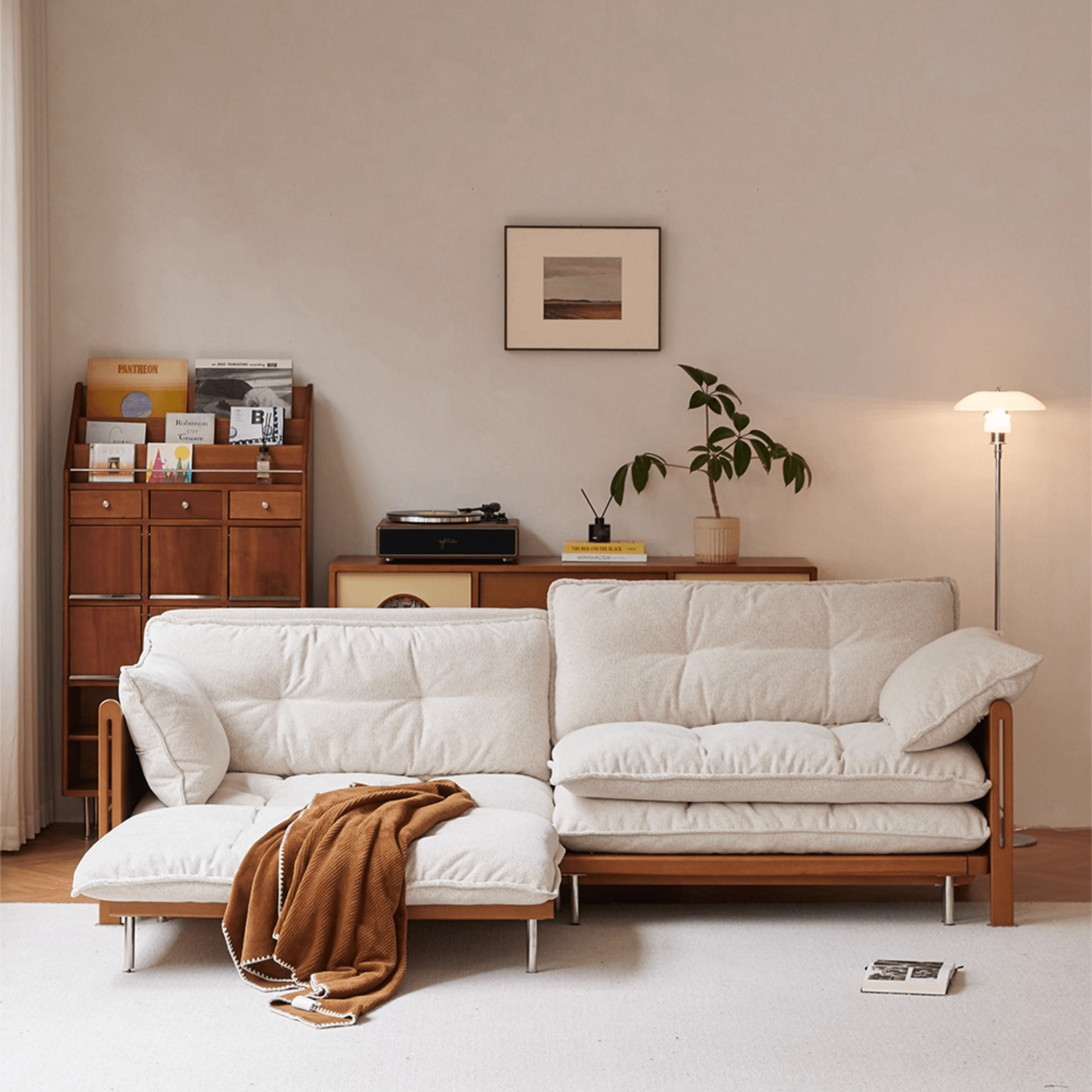 Vintage Massivholz-Klappsofabett mit Stauraum Zweitbild