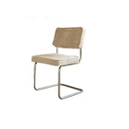 Vintage Stainless Steel Dining Chair Series, Chenille Cantilever Seating for Kitchen, Vanity and Study