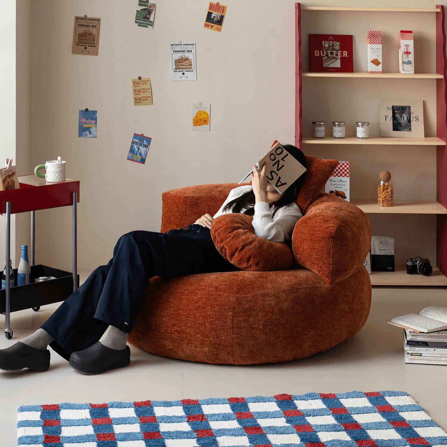 Vintage Textured Round Sofa with Removable Covers for Cozy Corners Secondary image