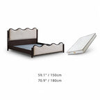 Vintage Wave Vanity Bed in Ash Wood with Plush Boucle Upholstery