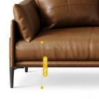 Vintage Waxed Leather Sofa With Tapered Legs for Reception Lounges