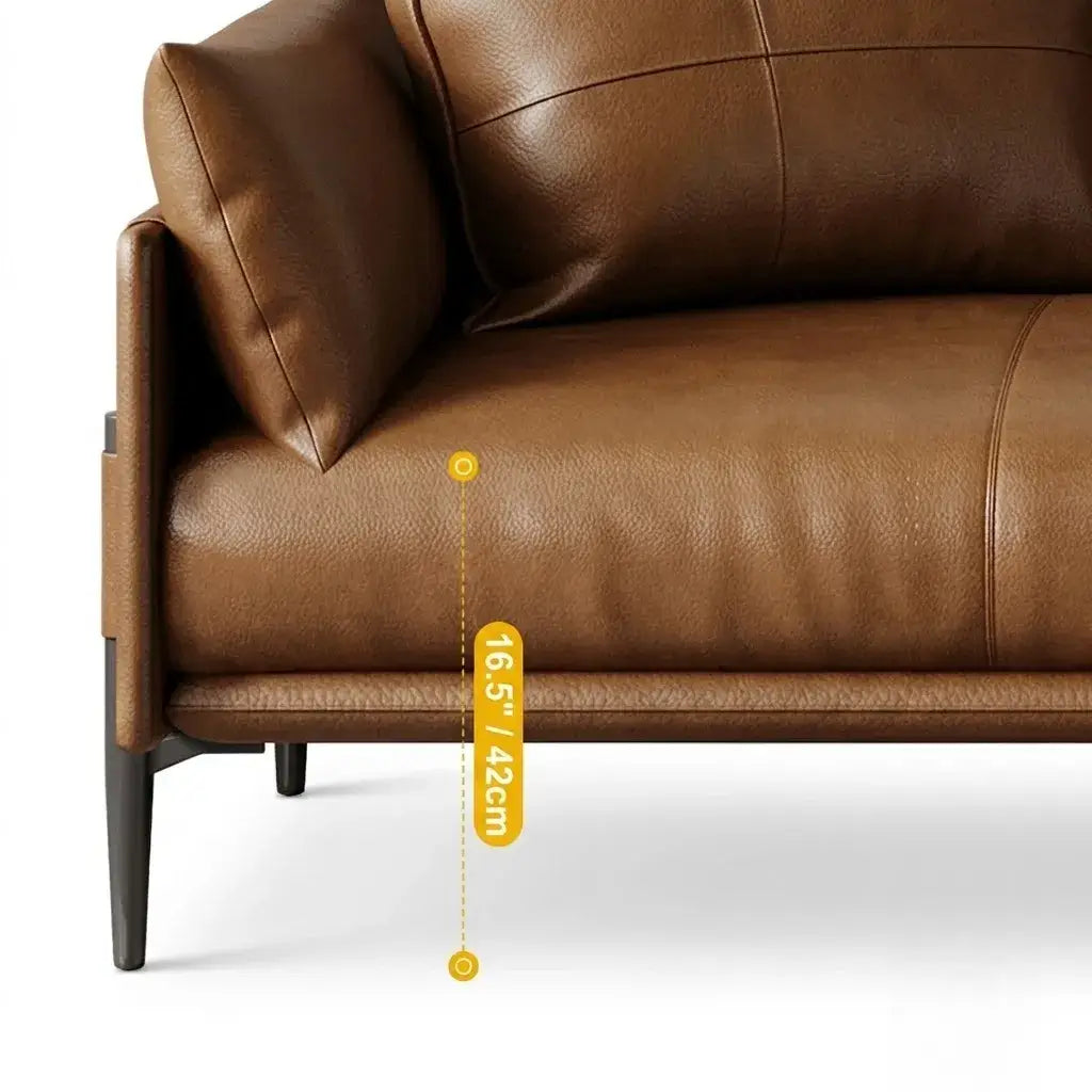 Vintage Waxed Leather Sofa With Tapered Legs for Reception Lounges