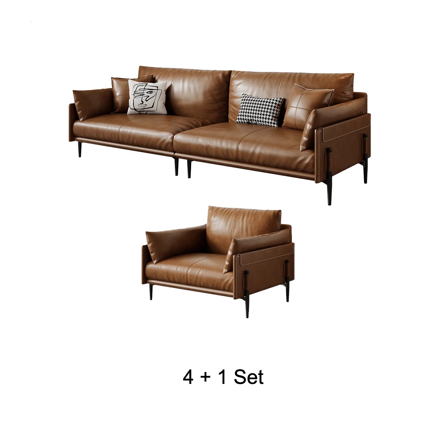 Vintage Waxed Leather Sofa With Tapered Legs for Reception Lounges