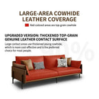 Vintage Waxed Leather Sofa With Tapered Legs for Reception Lounges