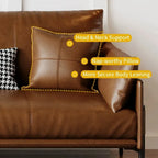 Vintage Waxed Leather Sofa With Tapered Legs for Reception Lounges