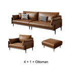 Vintage Waxed Leather Sofa With Tapered Legs for Reception Lounges