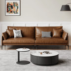 Vintage Waxed Leather Sofa With Tapered Legs for Reception Lounges