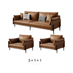 Vintage Waxed Leather Sofa With Tapered Legs for Reception Lounges