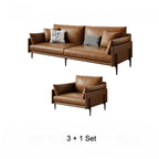 Vintage Waxed Leather Sofa With Tapered Legs for Reception Lounges