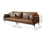 Vintage Waxed Leather Sofa With Tapered Legs for Reception Lounges Dimensions