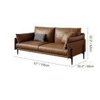 Vintage Waxed Leather Sofa With Tapered Legs for Reception Lounges Dimensions