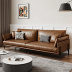 Vintage Waxed Leather Sofa With Tapered Legs for Reception Lounges Main Product Image