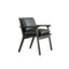 Vintage Wood Dining Chair Series in Dark Ash, Curved Armrest and Linen Upholstery
