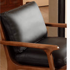 Vintage Wood Dining Chair Series in Dark Ash, Curved Armrest and Linen Upholstery