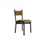 Vintage Wood Dining Chair Series with Beaded Solid Wood Legs and Textured Upholstery